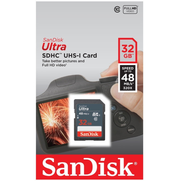 Картка пам'яті SanDisk 32 ГБ SDHC C10 UHS-I R48 МБ/с Ultra
